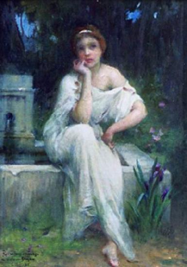 Charles-Amable Lenoir Study for A Meditation China oil painting art